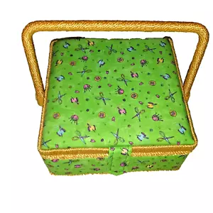 Green Sewing Storage Basket with handle - Picture 1 of 5