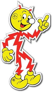 1 -5/8x3" reddy kilowatt decal vintage style high quality laminated - Bild 1 von 1