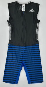 Adidas Tracksuit Mens Large Adizero Sleeveless Speed Compression Run Blue Gray - Picture 1 of 16