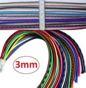3mm Expandable Braided Cable Sleeving -Wire Harness -Auto Sheathing 21 Colours - Picture 1 of 23