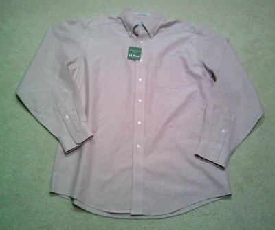 NUEVO CON ETIQUETAS LL Camisa de Vestir Resistente a Arrugas Frijoles Para Hombre 16 35 Rosa Foto 1 de 4