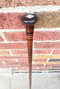 Antique German 1800's Stacked Leather Tiger Stripe Gentlemans Cane Swagger Stick - Picture 1 of 24
