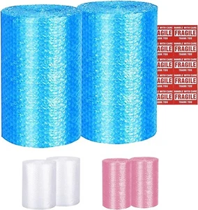 Yens Cushioning Rolls Blue 576 ft 3/16" AIR Bubble 72 ft 8 Set with Stickers - Picture 1 of 1