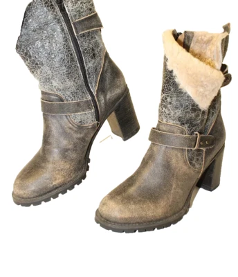 MATISSE Mujer Alpine 8 M Pátina Envejecido Botines Tacones Moto Moto Moto Motociclista Botas Foto 1 de 4