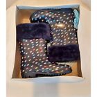 Carter's Amary Girl's Cuff Fur Faux Multicolor Printed Raining Boots Size 11 New