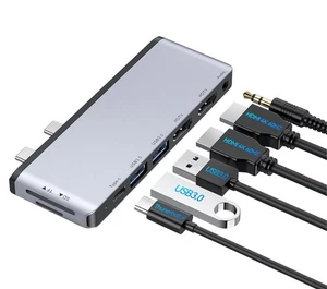 Surface Pro 12 Dockingstation (2025) - 2 4K HDMI, TB4, USB 3, SD/TF, Audio - Bild 1 von 7