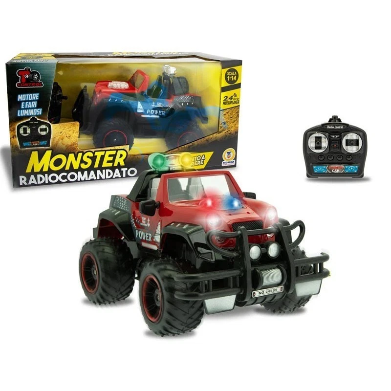 Auto Monster Truck Radiocomandato 2.4GHz Luci LED Motore Suoni Scala 1:14 - Immagine 1 di 1