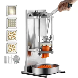 Commercial French Fry Cutter with 4 Replacement Blades, 1/4 In. & 3/8 In. Easy D - Picture 1 of 7