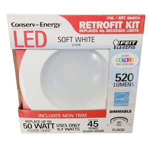 Conserve Energy LED Retrofit Kit Feit Electric 4in Recessed Soft White 520 Lumen - Picture 1 of 4
