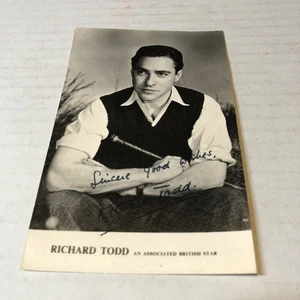 Vtg Signed Photograph Of Actor Richard Todd Autograph Celebrity DFR - Picture 1 of 6