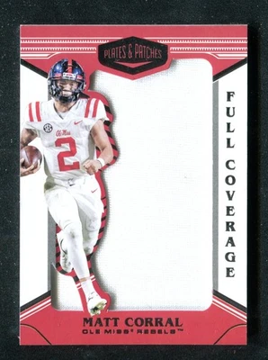 2022 Chronicles Draft Picks Plates & Patches Full Coverage Jersey Matt Corral RC - Image 1 of 2