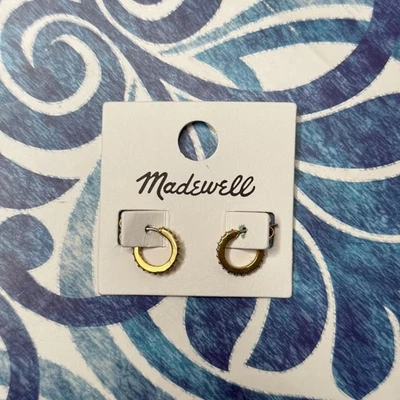 Pendientes de aro Huggie con pavé brillante MADEWELL NUEVOS CON ETIQUETAS Foto 1 de 3