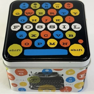 🖋️ Retro Pop! Fossil Typewriter Tin Box – Colorful Alphabet Print Collectible - Picture 1 of 15