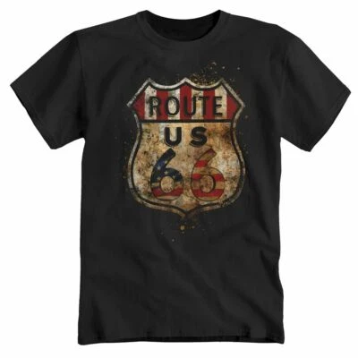 Route US 66 America Highway Straße Street USA Biker America T-Shirt S-5XL  - Bild 1 von 2