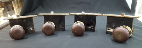 Set of 4 Mortice Lock Sets with Doorknobs Thumb Turns and Rosettes Cover
