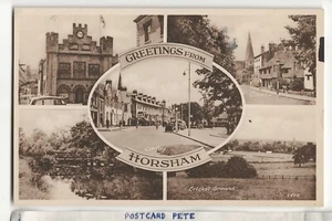 HORSHAM Town Hall Causeway River Sryn Cricket Sussex United Kingdom Postcard A21 - Picture 1 of 7