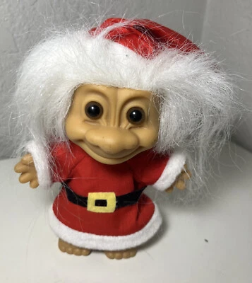 Vintage Russ 4" Santa Troll Doll 18278 White Hair - Image 1 of 4
