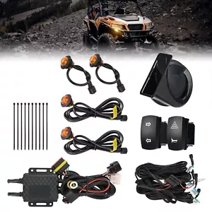 UTV Horn Set w/ LED Turn Signal Lights&Switch for Polaris Can-Am CFMOTO Kawasaki - Picture 1 of 10