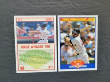 SCORE 1989 CARDS with 1988 HIGHLIGHTS Your Pick Canseco Boggs Rickey Henderson