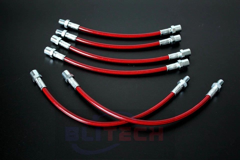 Red Braided Stainless Steel Brake Line Kit For 84-91 BMW E30 318 325 1- 6 Pieces Foto 1 de 4