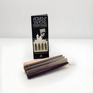 VTG 10” Colonial Candle of Cape Cod Advent Colonial Taper Purple & Pink Handipt - Picture 1 of 7