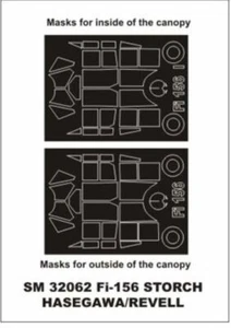 FIESELER Fi-156 STORCH CANOPY PAINTING MASK TO HASEGAWA & REVELL #SM32062 MONTEX - Picture 1 of 1