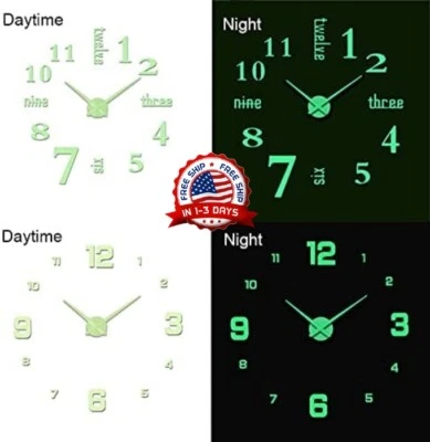 Reloj De Pared 3D Sticker Pegatinas Colgante Decoracion Hogar Casa Oficina Nuevo - Image 1 of 4