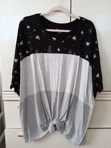 No Boundaries Women's Butterfly Striped Rayon Top 4X (27-29) - Picture 1 of 4