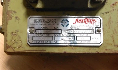 GROOVE GEAR UM175-1 GEAR REDUCTION BOX. 20:1 RATIO - Image 1 of 3