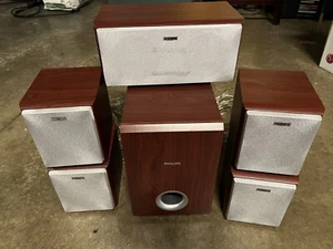 Phillips Micro Sub Woofer Speaker Lot MCD735 Front, Right & Center Speakers Nice - Picture 1 of 1