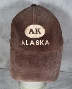 Vintage Alaska Mütze Kappe Riemen hinten braun Wildleder Dutch Harbor Gear bestickt - Bild 1 von 8