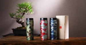 Botella aislada al vacío Tiger 0,48 L diseño kimono patrón 3D MJX-B048 en KiriBox - Imagen 1 de 11