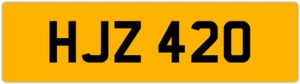 HJZ 420 H 3x3 DATELESS PRIVATE NUMBER PLATE HAN HANNAH HAZEL HARRY HARVE HOL HAZ - Picture 1 of 1
