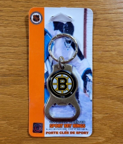 BOSTON BRUINS Hockey Team Metal NHL Bottle Opener Key Ring Keychain - BRAND NEW Cover