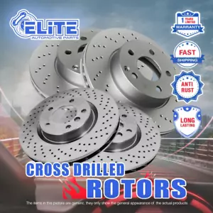 Front+Rear Cross Drilled Rotors for 2014-2019 Chevrolet Corvette Brake Code JL9 - Foto 1 di 1