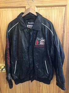 NASCAR Racing Large Mens Earnhardt Wilsons Leather Coat Jacket Black (NJ-3005) - Picture 1 of 7
