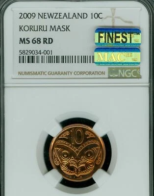 2009 NEW ZEALAND 10 CENTS NGC MS68 MAC FINEST MAC SPOTLESS 2,000 MINTED * - Image 1 of 4