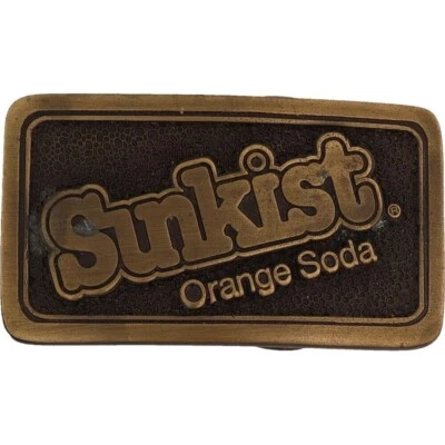 Nos Sunkist Naranja Soda Pop Refresco Sabor Cítrico Años 70 Vintage Hebilla de Cinturón Foto 1 de 4