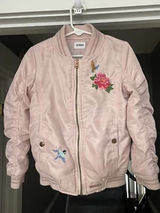Hudson Puffer Bomber Embroider Jacket Size 5T Light Pink - Picture 1 of 12