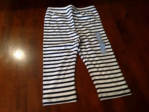 NWT • BABY GAP Girl's Navy & White Stripe capri leggings 4 - Picture 1 of 4