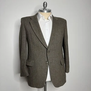 Kuppenheimer Men 44R Blazer Brown Herringbone Sport Coat Jacket Tweed - Picture 1 of 10