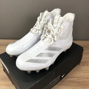 Adidas Adizero Chaos Mid White / Silver Football Cleats Men's Size 11.5 ID9104 - Picture 1 of 11