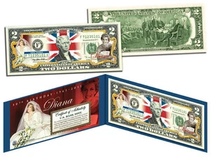 PRINCESS DIANA 50TH BIRTHDAY 1961-2011 LIMITED LEGAL TENDER U.S. $2 BILL! RARE! - Picture 1 of 1