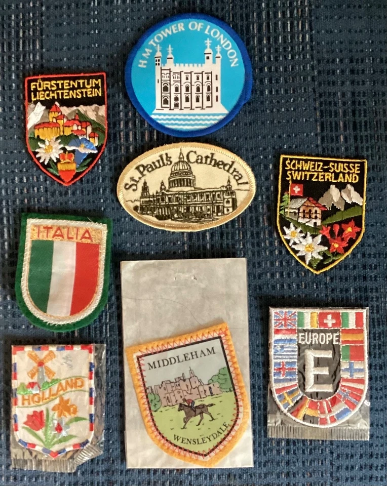 Vintage Lot of 8 European Tour Patches Switzerland Europe Italia Furstentum More - Image 1 of 1