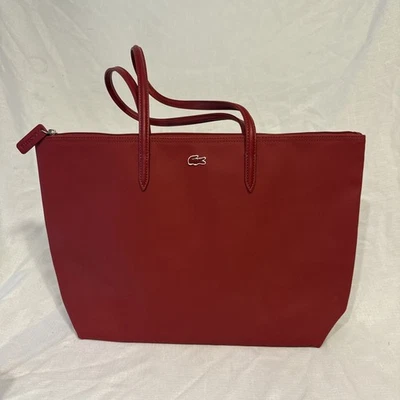 Lacoste L1 Large Shopping Bag! Red  10.5 X 17.5 Inch!  Great Condition! - Image 1 of 4