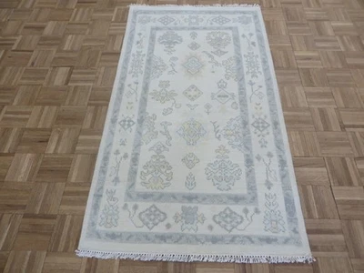 3'1 x 5'4 Hand Knotted Ivory Modern Oushak Oriental Rug G16278 - Image 1 of 4