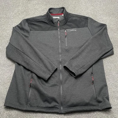 Orvis Jacket Mens 2XL Gray Black Full Zip Softshell Chest Pocket Outdoor - Image 1 of 4