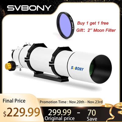 SVBONY SV48P 102mm f/6.5 Refractor Telescope 2.5inch RAP Double Speed Focuser - Image 1 of 4