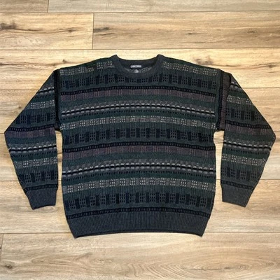 Men's VTG Jantzen Geometric Knit Sweater SZ LARGE Multicolor Grandpa Retro - Image 1 of 4