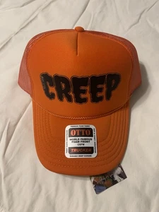 Otto Men’s Creep Trucker Hat Snap Closure Front Foam One Size Orange Mesh Back - Picture 1 of 6